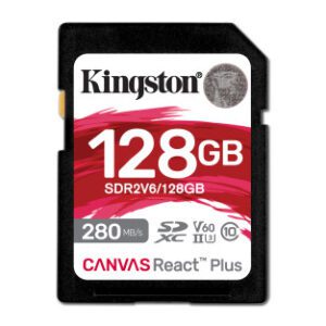 Kingston Technology Canvas React Plus 128 GB SDXC UHS-II Clase 10 0740617340617 | P/N: SDR2V6/128GB | Ref. Artículo: 1375384