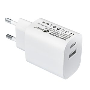 LEOTEC CARGADOR 20W CARGA RAPIDA 1 USB TIPO-C PD 1 USB-A BLANCO 8436588881960 LECSPH20W2W