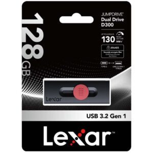 LEXAR 128GB DUAL TYPE-C AND TYPE-A USB 3.2 FLASH DRIVE