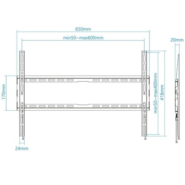 Soporte de Pared Fijo TooQ LP1080F-B para TV de 37-80"/ hasta 45kg - Imagen 3