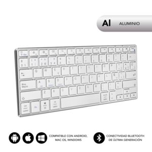 TECLADO SUBBLIM KEYBOARD ADVANCE COMPACT SILVER 8436586740078 SUB-KB-3ADC200