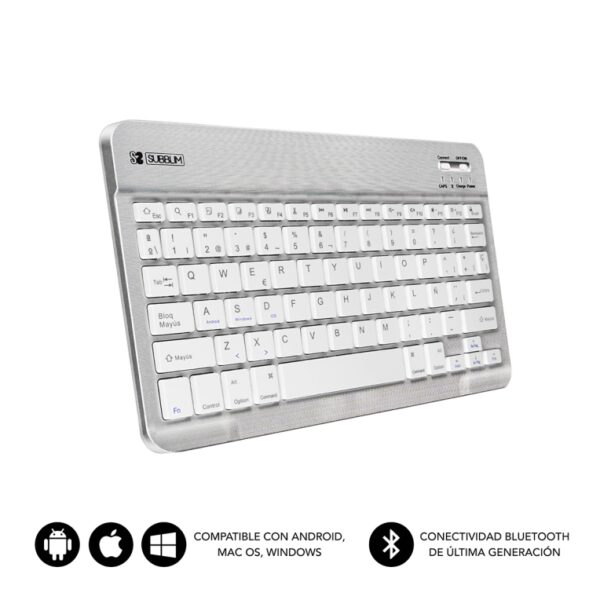 TECLADO TABLET SUBBLIM SMART BT KEYBOARD SILVER 8436586740566 SUB-KBT-SM0001