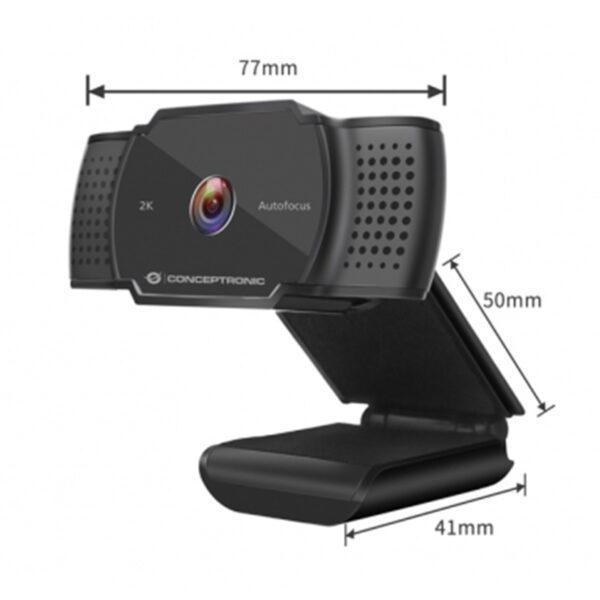 Webcam 2k conceptronic amdis02b 5mp -  usb - 3.6mm  - 30 fps - angulo vision 72º -  enfoque automatico - microfono integrado - Imagen 2