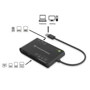 4015867226704 | P/N: BIAN01B | Cod. Artículo: MGS0000013374 Lector de tarjetas externo conceptronic usb 2.0 - lector dnie 3.0