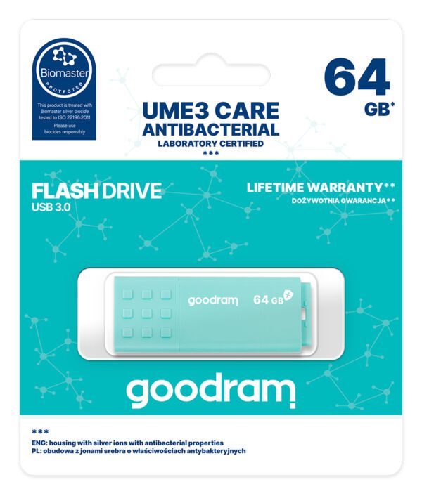 Memoria usb 3.0 goodram 64gb ume3 care antibacterial - Imagen 6