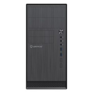 6974560221127 | P/N: UK52116 | Cod. Artículo: DSP0000027409 Caja ordenador unykach micro atx semitorre aero c12 v1 negro - 2xusb 3.0+lector de tarjetas sd