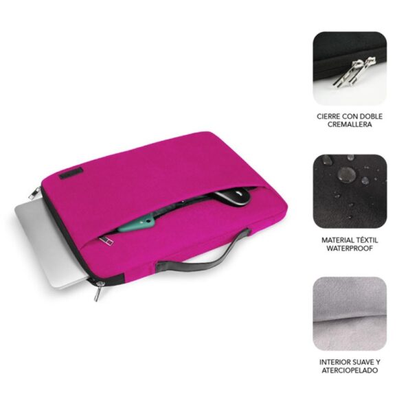 Funda subblim elegant laptop sleeve para portatil 15.6pulgadas rosa - Imagen 2