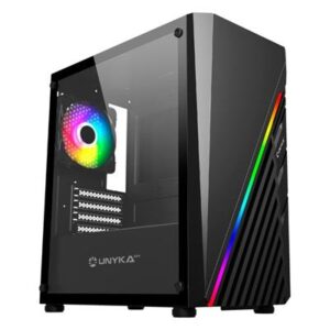 8436617920264 | P/N: UK113021 | Cod. Artículo: DSP0000027406 Caja ordenador gaming unykach mini glayze argb stripe -  black micro atx