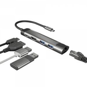 ADAPTADOR 5 IN 1 USB-C  NATEC FOWLER GO 2X USB 3.0 HUB