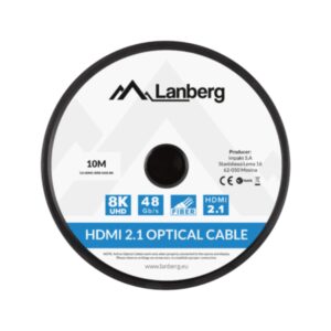 CABLE HDMI AOC LANBERG V2.1 M/M OPTICO ACTIVO 8K60HZ 10M NEGRO 5901969440898 CA-HDMI-30FB-0100-BK