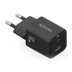 CARGADOR AISENS GAN 35W 1XUSB-C PD3.0 QC4.0 1XUSB-A QC3.0 NEGRO 8435739900895 ASCH-35W2P025-BK