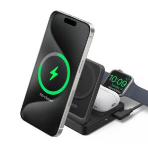 CARGADOR ANKER MAGGO MAGNETIC WIRELESS CHARGER 15W FOLDABLE 3-IN-1 BLACK EU PLUG 0194644157128 B2557311