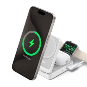 CARGADOR ANKER MAGGO MAGNETIC WIRELESS CHARGER 15W FOLDABLE 3-IN-1 WHITE EU PLUG 0194644157265 B2557321