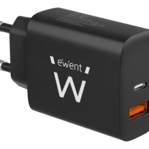 CARGADOR MOVIL EWENT RAPIDO USB-C y QC3.0 20W 8052101433425 EW1319