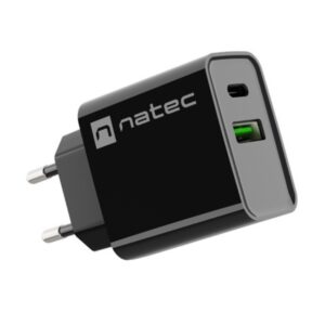 CARGADOR NATEC RIBERA 20W 1XUSB-A + 1XUSB-C PD3.0 QC3.0 NEGRO 5901969443110 NUC-2062