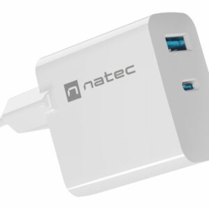 CARGADOR NATEC RIBERA GAN 65W PD3.0 QC3.0 1XUSB-A + 1XUSB-C BLANCO 5901969444254 NUC-2144