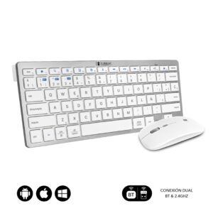 COMBO TECLADO RATON SUBBLIM MULTIDISPOSITIVO COMPACTO PLATEADO/BLANCO BLUETOOTH 8436586742164 SUBKBC-OCO010