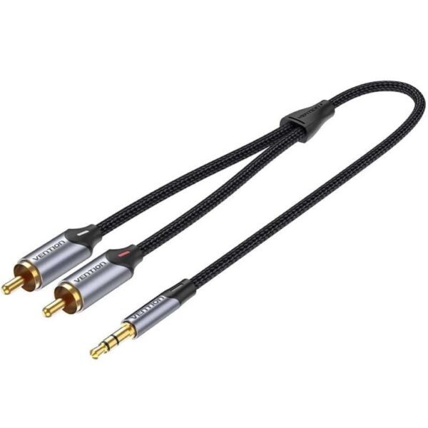 Cable Audio Vention BCNBK/ 2x RCA Macho - Jack 3.5 Macho/ 8m/ Gris - Imagen 2