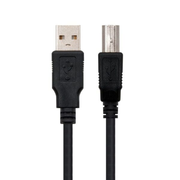 Cable USB 2.0 Impresora Nanocable 10.01.0105-BK/ USB Tipo-B Macho - USB Macho/ 4.5m/ Negro - Imagen 2