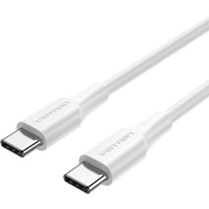 Cable USB 2.0 Tipo-C 3A Vention TRCWH/ USB Tipo-C Macho - USB Tipo-C Macho/ Hasta 60W/ 480Mbps/ 2m/ Blanco 6922794783355 TRCWH VEN-CAB TRCWH