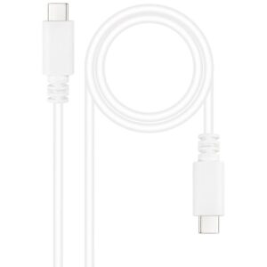 Cable USB 2.0 Tipo-C Nanocable 10.01.2301-W/ USB Tipo-C Macho - USB Tipo-C Macho/ 480Mbps/ 1m/ Blanco 8433281014459 10.01.2301-W NAN-CAB 10 01 2301-W