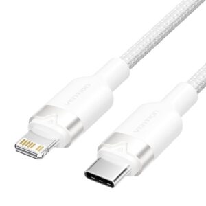 Cable USB Tipo-C Lightning Vention LALWF/ USB Tipo-C Macho - Lightning Macho/ 27W/ 480Mbps/ 1m/ Blanco 6922794783584 LALWF VEN-CAB LALWF