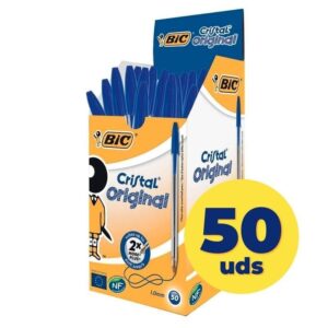 Caja de Bolígrafos de Tinta de Aceite Bic Cristal Original 8373609/ 50 unidades/ Azules 070330129627 BIC8373609 BIC-CRISTAL AZUL CAJA 50U