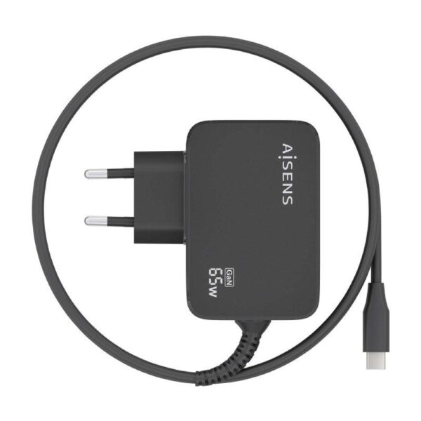 Cargador Gan de Pared Aisens ASCH-1PD65WL033-BK/ 1xUSB Tipo-C + Cable 1.8m/ 65W - Imagen 3