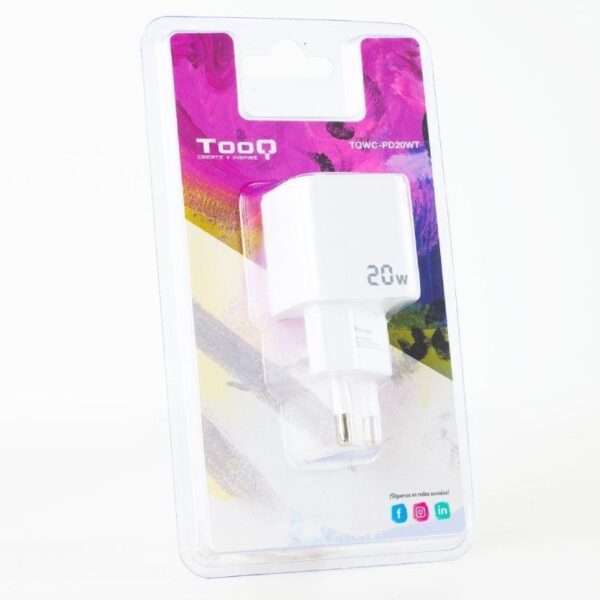 Cargador de Pared TooQ TQWC-PD20WT/ 1xUSB Tipo-C/ 20W/ Blanco - Imagen 5