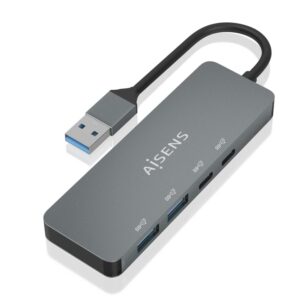 HUB AISENS USB 3.2 GEN2 10G A/M-2xTIPO C/H-2xUSB-A/H 15CM GRIS 8436574708134 A106-0696