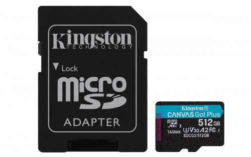 Kingston Technology Canvas Go! Plus memoria flash 512 GB MicroSD Clase 10 UHS-I 0740617301328 | P/N: SDCG3/512GB | Ref. Artículo: 1331394