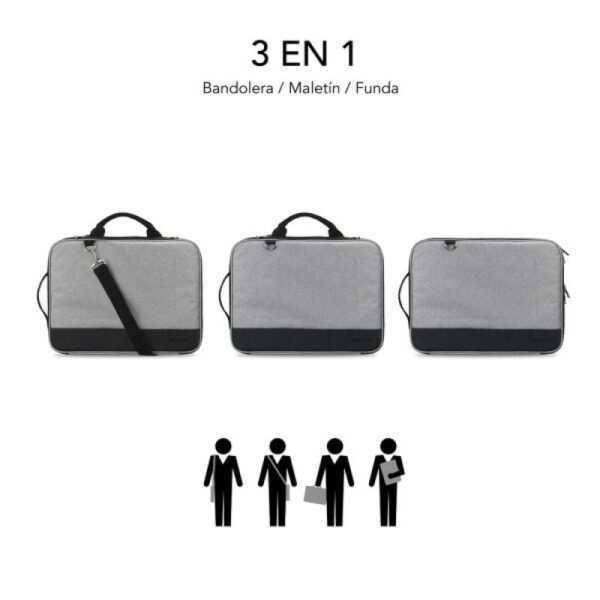 Maletín Subblim Advance Laptop Sleeve para Portátiles hasta 14"/ Gris - Imagen 4