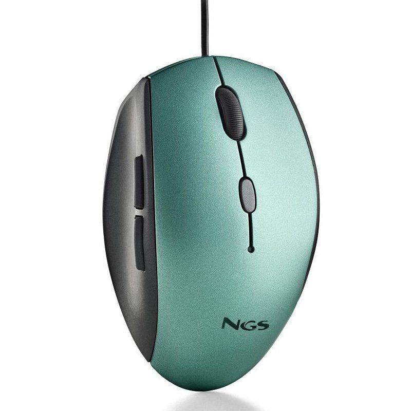 Ratón Ergonómico NGS Moth Ice/ Hasta 1600 DPI/ Verde Hielo 8435430623390 MOTHICE NGS-MOU MOTHICE