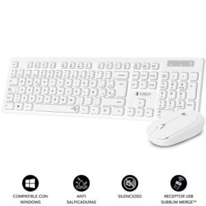 Teclado y Ratón Subblim Combo Business Slim Silencioso Inalámbrico/ Blanco 8436586742560 SUBKBC-CSSW11 SUB-TEC COMBO BUS SLIM IN WH