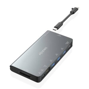 USB-C DOCK AISENS 8 EN 1 HDMI RJ45 3XUSB-A USB-C DATOS+PD 1XSD 1XMICRO SD 8436574709773 ASUC-8P015-GR