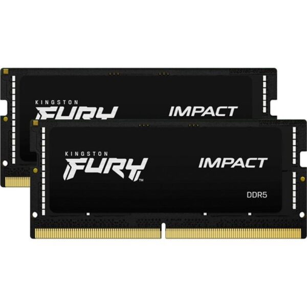 0740617335743 | P/N: KF564S38IBK2-32 | Cod. Artículo: DSP0000026642 Memoria ram ddr5 32gb 2x16gb kingston - sodimm - 6400 mhz - pc5 - 51200 - fury impact - cl38 - 1.35v