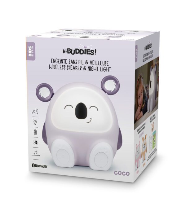 BIGBEN KIDS WIRELESS BT SPEAKER WITH NIGHT LIGHT KOALA SHAPE PURPLE BTKIDSKOALA - Imagen 2