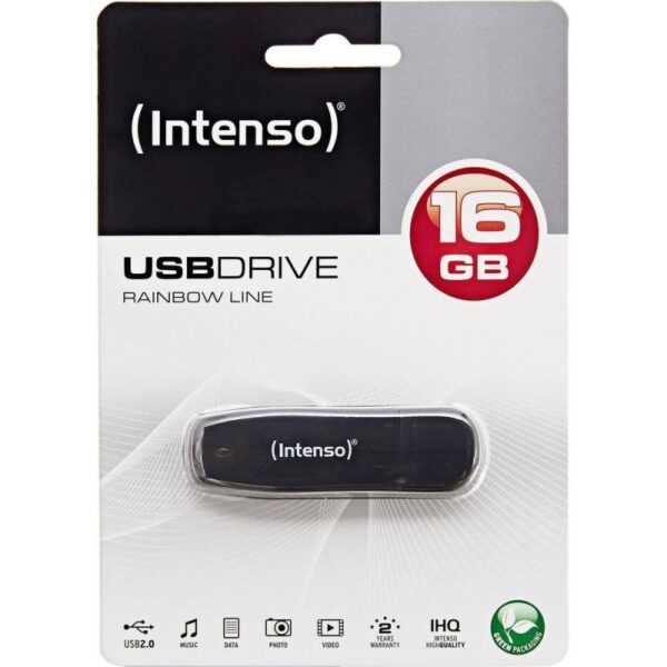 Memoria usb 2.0 intenso rainbow 16gb negro - Imagen 3