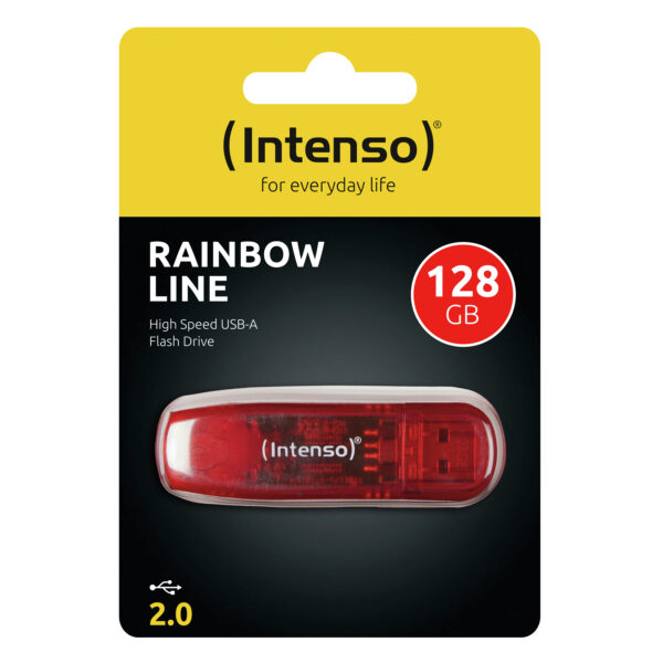 Memoria usb 2.0 intenso rainbow 128gb rojo - Imagen 4