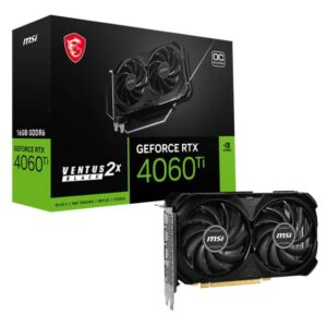 4711377121026 | P/N: 912-V517-213 | Cod. Artículo: DSP0000019277 Tarjeta grafica msi rtx 4060 ventus 2x black 16gb oc - 3 x dp - 1 x hdmi - pci express