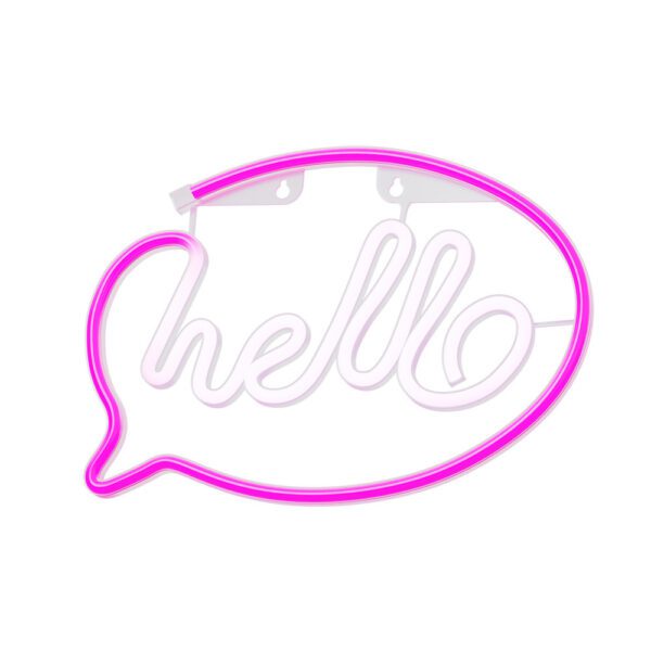 Lampara forever neon led hello pink white - Imagen 2