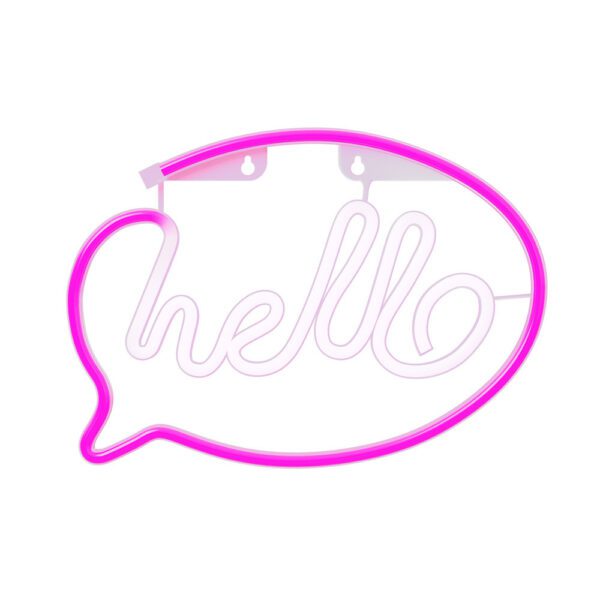 Lampara forever neon led hello pink white - Imagen 7