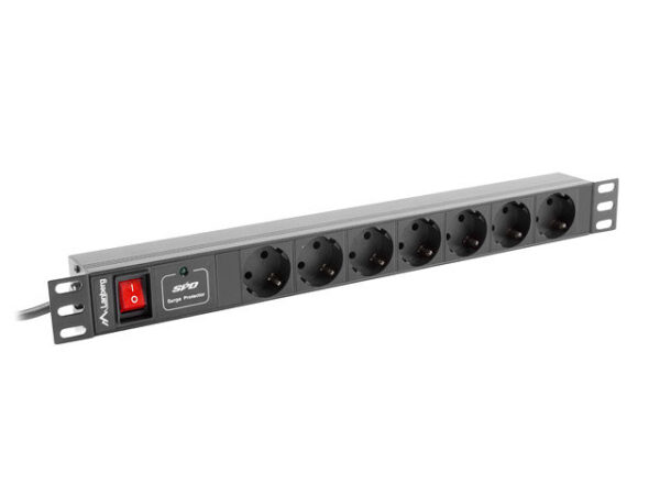 5901969414479 | P/N: PDU-07F-0200-BK | Cod. Artículo: DSP0000001370 Regleta lanberg 1u 16a rack 19 7x socket negro 2m