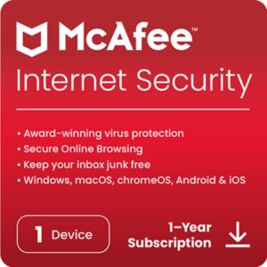 5908254800030 | P/N: MIS32MNR3RDDD | Cod. Artículo: MGS0000024938 Antivirus mcafee internet security 1 dispositivo 1 año esd (descarga directa)