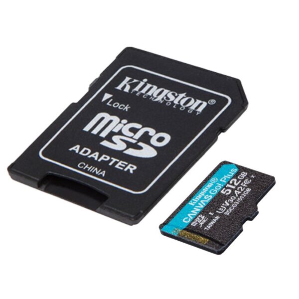 Tarjeta memoria micro secure digital sd xc 512gb kingston canvas go! plus clase 10 uhs - i u3 + adaptador sd - Imagen 2