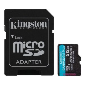 740617301328 | P/N: SDCG3/512GB | Cod. Artículo: DSP0000012089 Tarjeta memoria micro secure digital sd xc 512gb kingston canvas go! plus clase 10 uhs - i u3 + adaptador sd