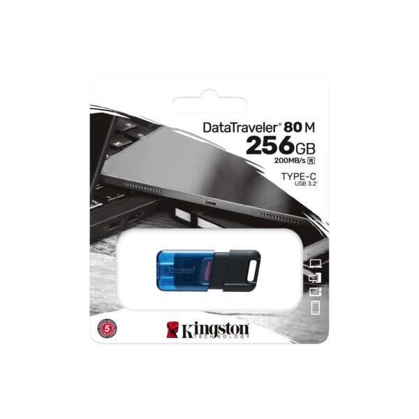 Memoria usb 3.2 tipo c kingston 256gb datatraveler dt80m - Imagen 3