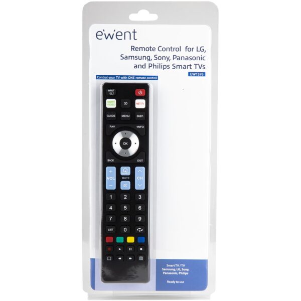 Mando a distancia ewent ew1576 para tv inteligente lg samsung sony panasonic y philips - Imagen 3