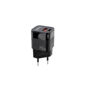 8433281014077 | P/N: TQWC-QCPD20 | Cod. Artículo: DSP0000019610 Cargador pared tooq usb - c - pd + usb - a - qc 20w negro