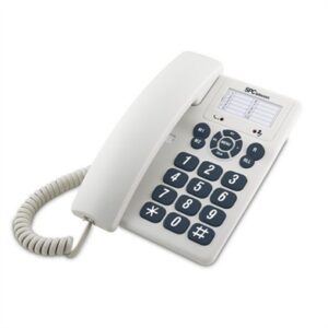 8436008708181 | P/N: 3602B | Cod. Artículo: DSP0000006760 Telefono fijo spc original blanco mute -  3 melodias -  tecla r -  10 memorias indirectas -  3 memorias directas